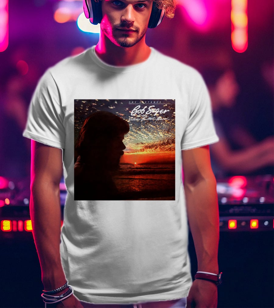 Bob Seger Against The Wind The Distance Album Cover Sunset Silhouette T-Shirt