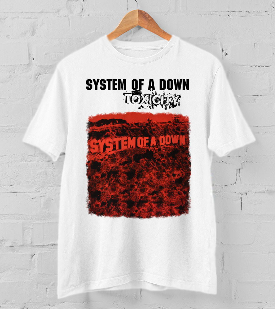 System Of A Down Toxicity Album Cover Red T-Shirt