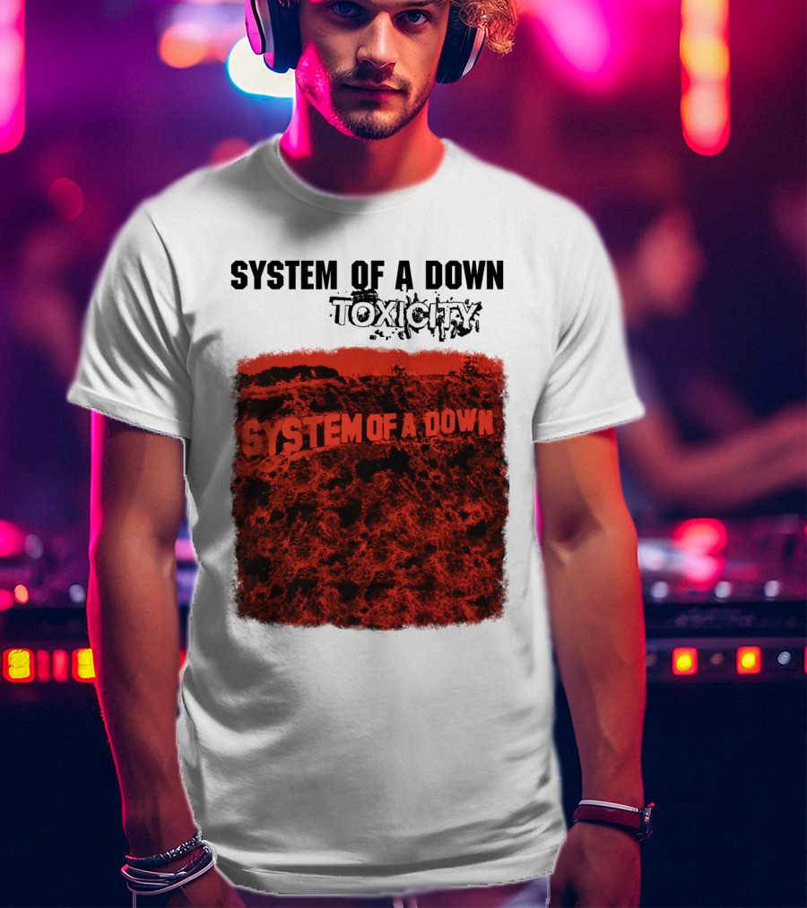 System Of A Down Toxicity Album Cover Red T-Shirt