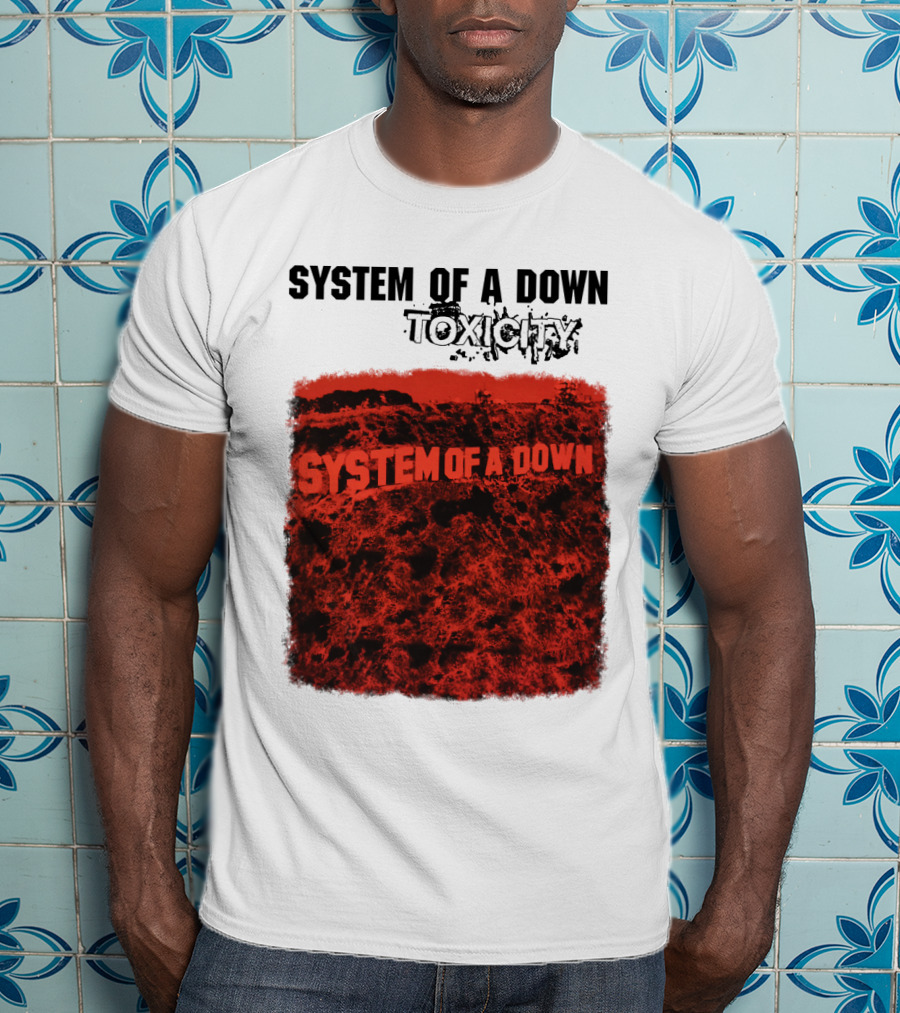System Of A Down Toxicity Album Cover Red T-Shirt