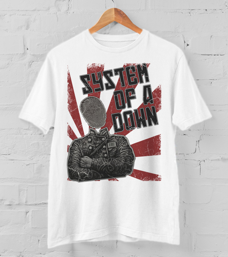 System Of A Down Fingerprint Face Soldier T-Shirt