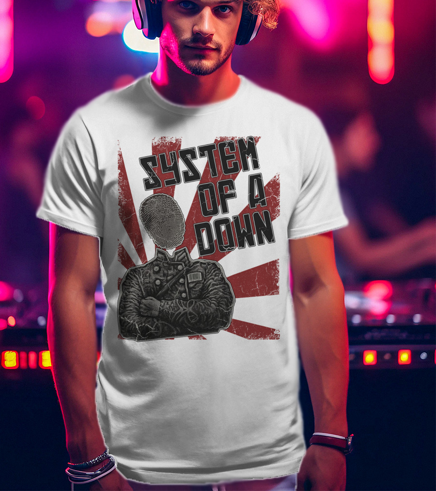 System Of A Down Fingerprint Face Soldier T-Shirt