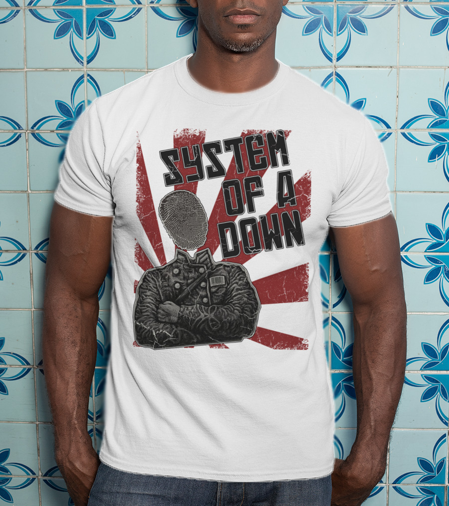 System Of A Down Fingerprint Face Soldier T-Shirt