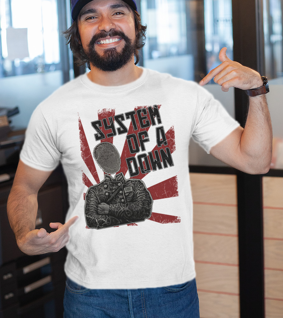 System Of A Down Fingerprint Face Soldier T-Shirt