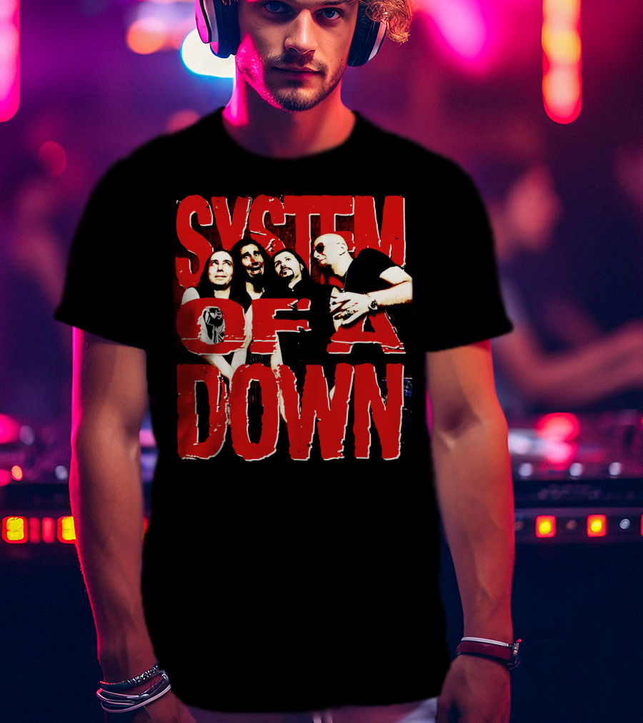 System Of A Down Band Members Red T-Shirt