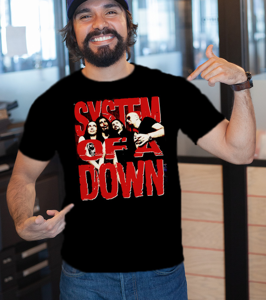 System Of A Down Band Members Red T-Shirt