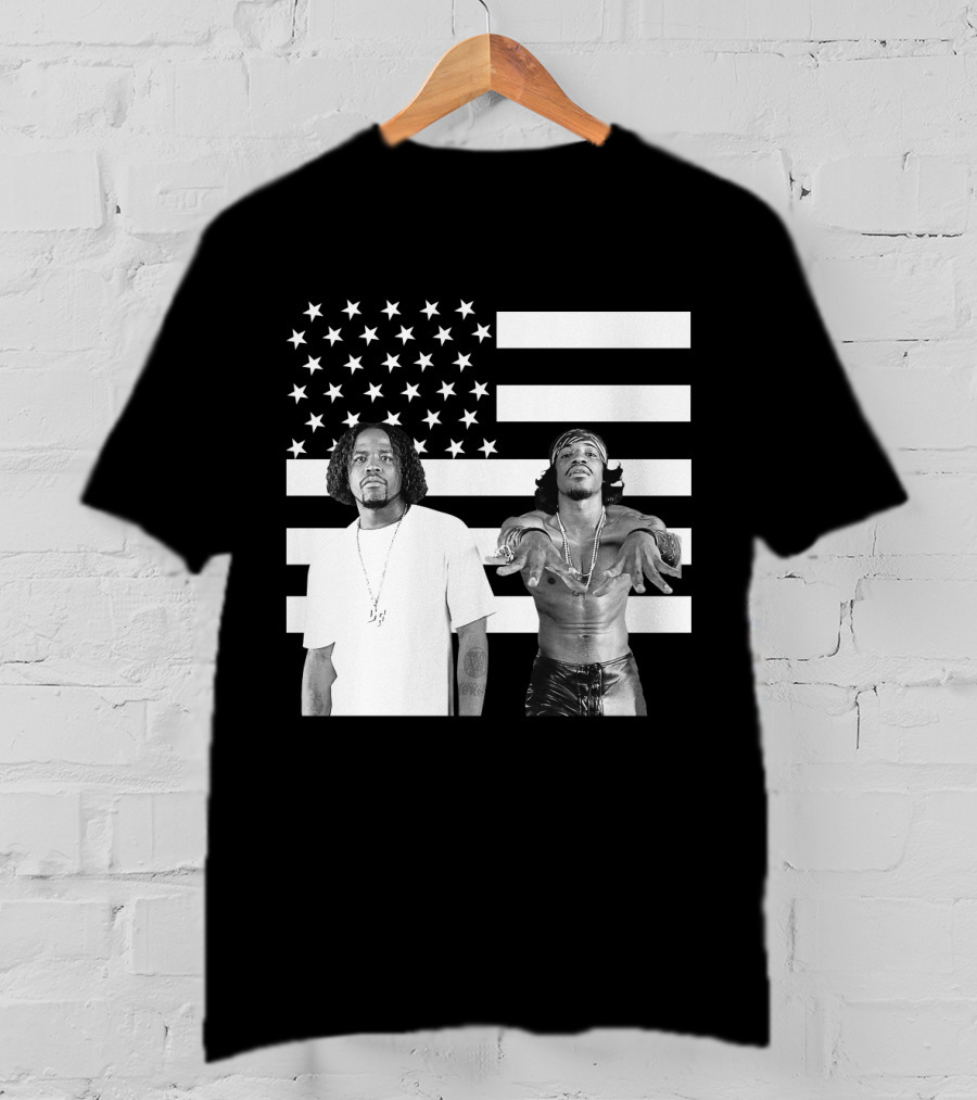 Outkast American Flag Style Black And White Duo T-Shirt