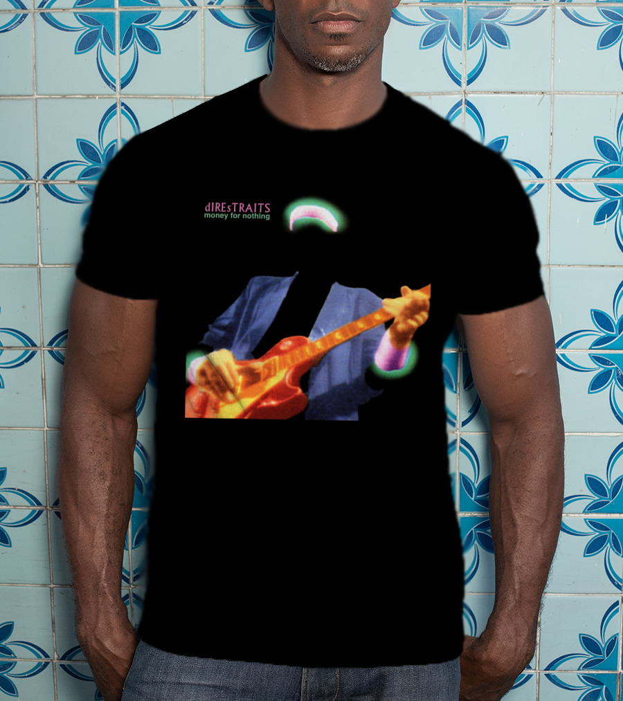 Dire Straits Money For Nothing Iconic Neon Guitar T-Shirt