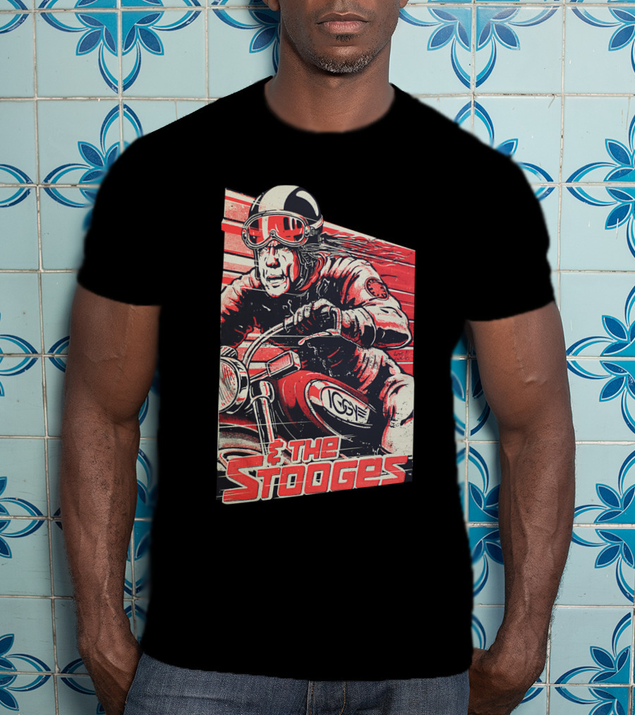 Iggy & The Stooges Motorcycle Racer Retro Art T-Shirt