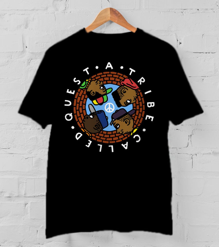 A Tribe Called Quest Peace Symbol Characters In Circle T-Shirt