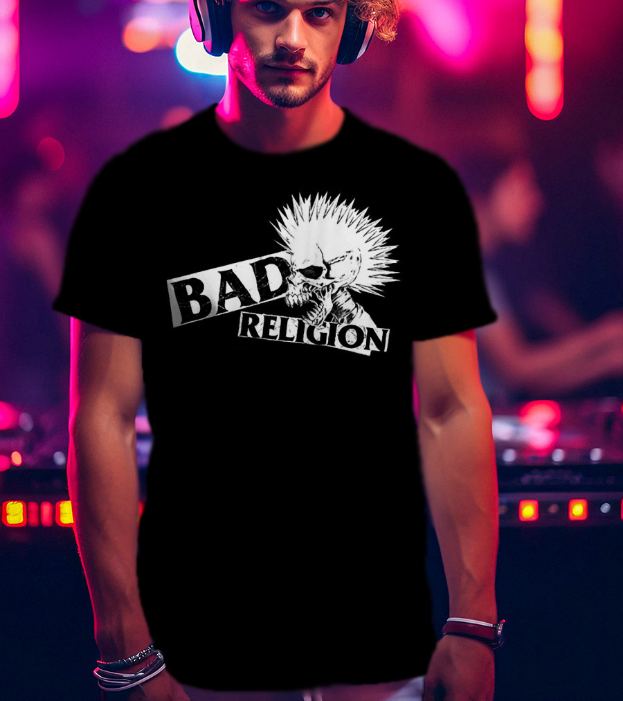 Bad Religion Punk Skull Mohawk T-Shirt