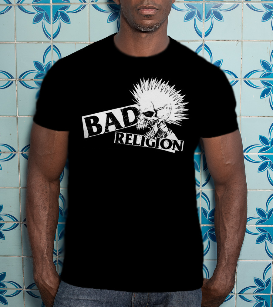 Bad Religion Punk Skull Mohawk T-Shirt