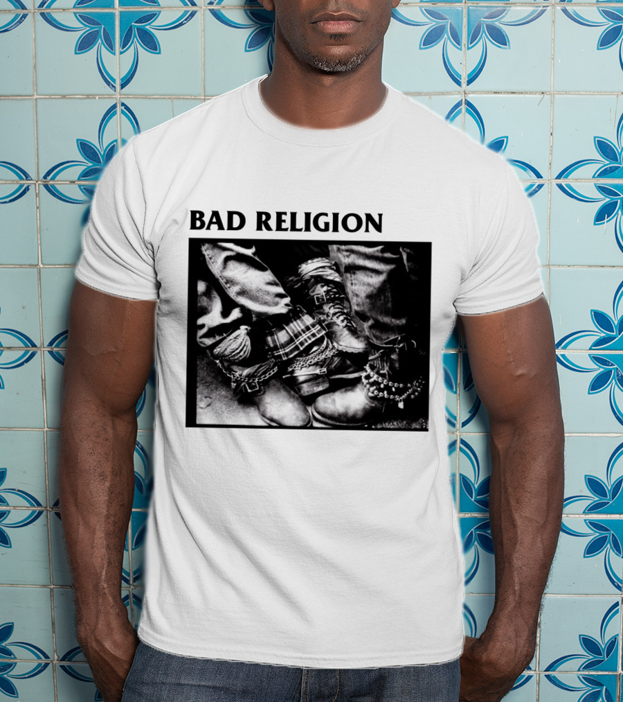 Bad Religion Band Punk Rock Boot Chains And Plaid Pants T-Shirt