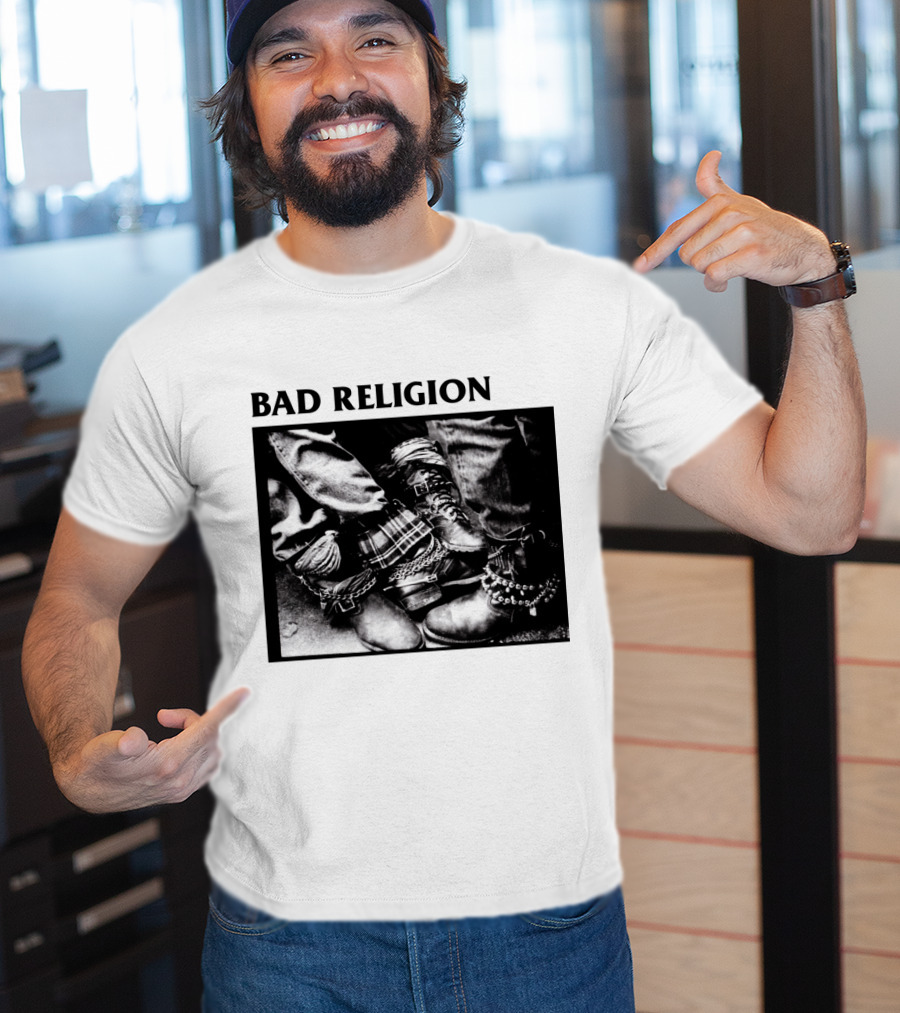 Bad Religion Band Punk Rock Boot Chains And Plaid Pants T-Shirt