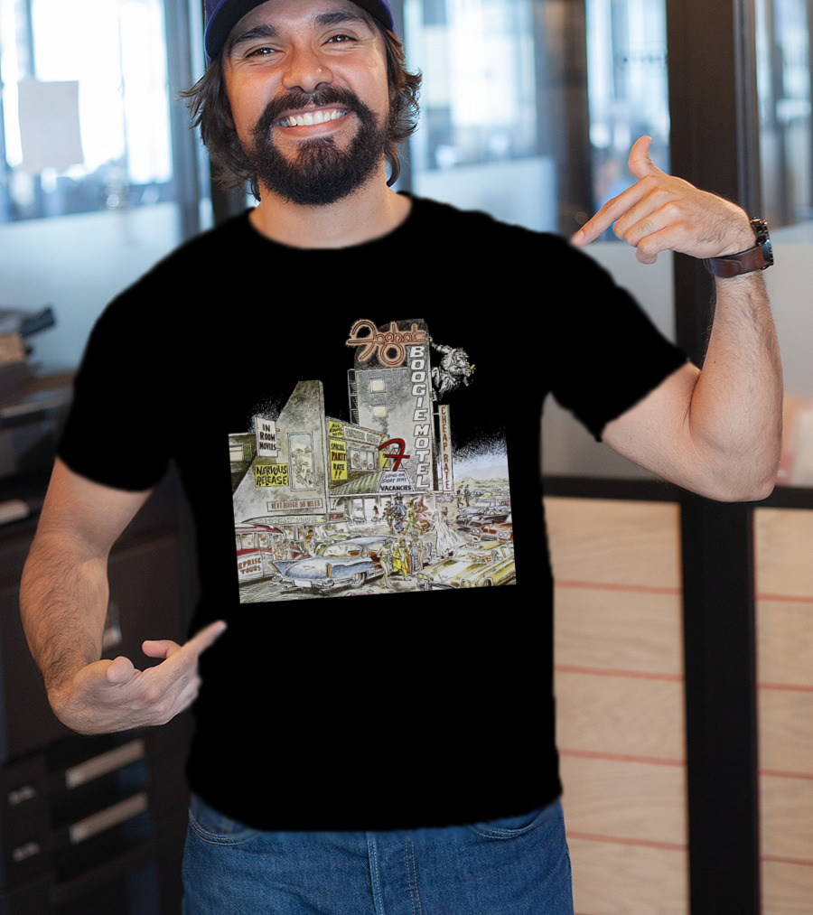 Foghat Boogie Motel Nervous Rex No Vacancies Retro Cars Scene T-Shirt