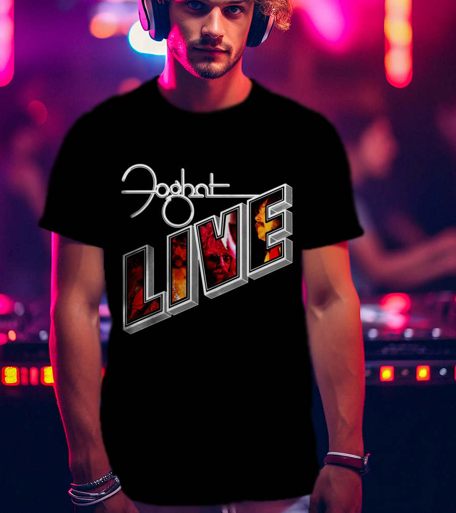 Foghat Live Album Cover Vintage Style T-Shirt