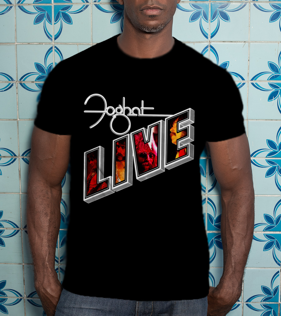 Foghat Live Album Cover Vintage Style T-Shirt