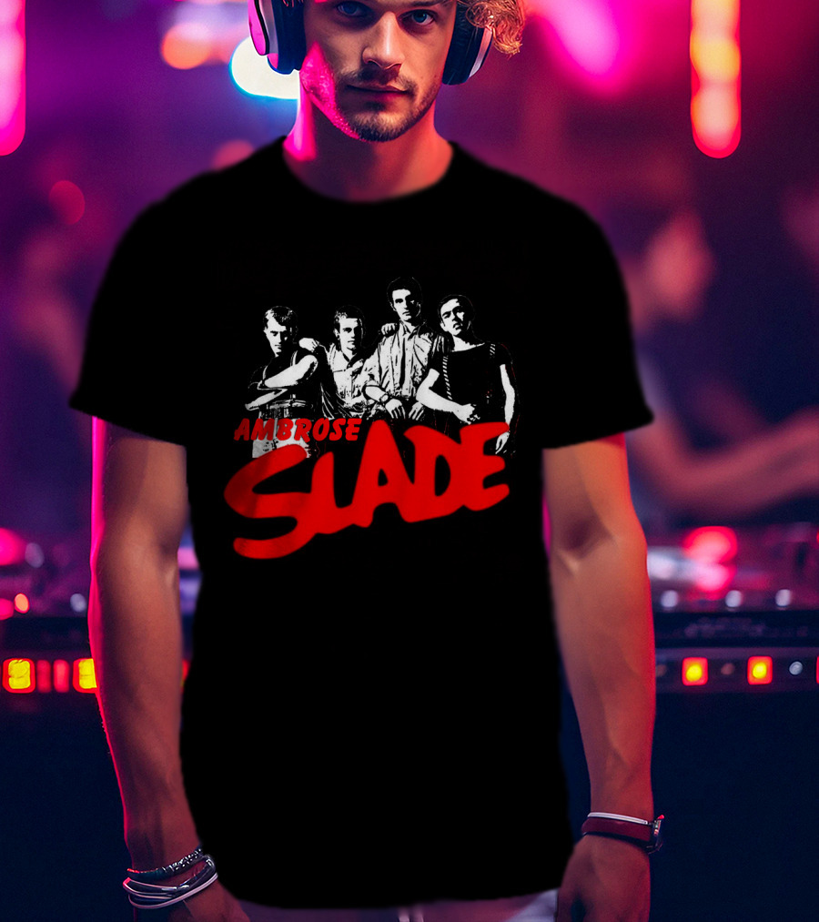 Ambrose Slade Band Graphic Black T-Shirt