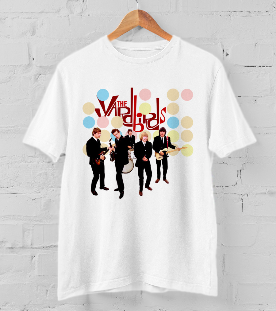 The Yardbirds Band Members With Guitars And Drums T-Shirt