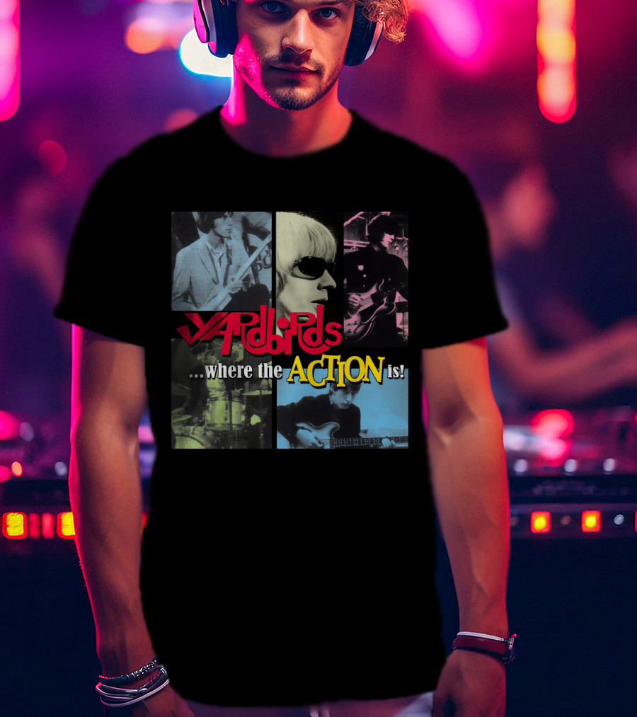Yardbirds Where The Action Is Collage T-Shirt