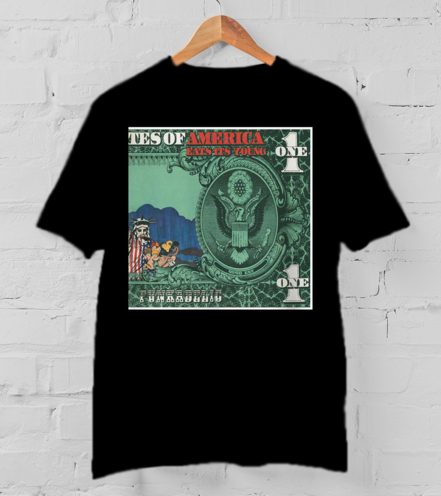 Fkdl United States Of America Eats Its Young Currency Satire T-Shirt