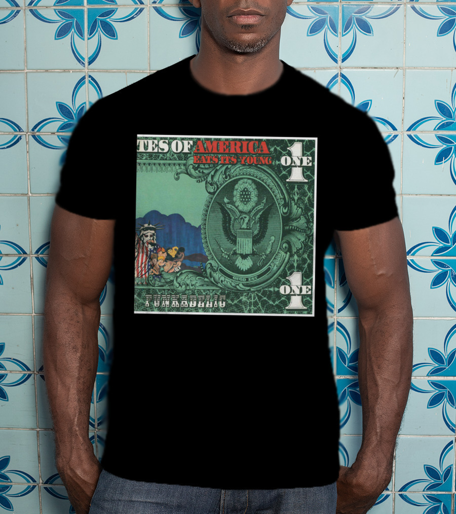 Fkdl United States Of America Eats Its Young Currency Satire T-Shirt