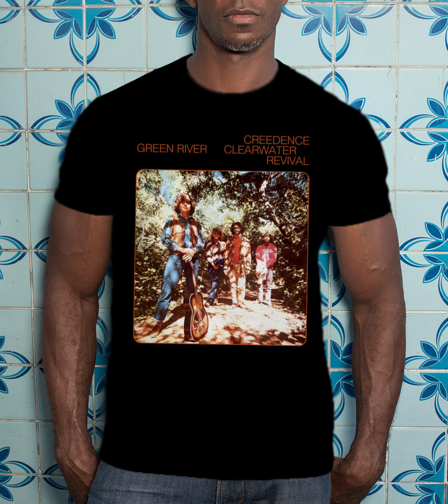 Creedence Clearwater Revival Green River Album Cover Group Photo T-Shirt