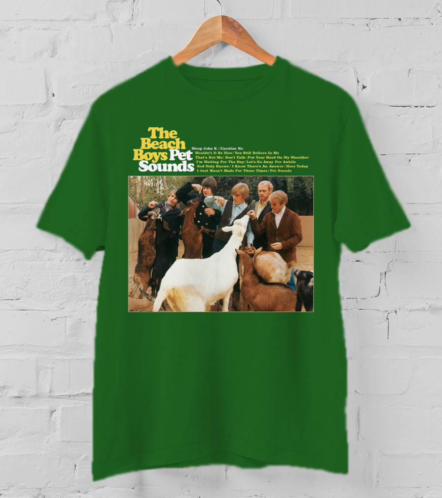 The Beach Boys Pet Sounds Album Cover With Song List And Band Members With Animals T-Shirt