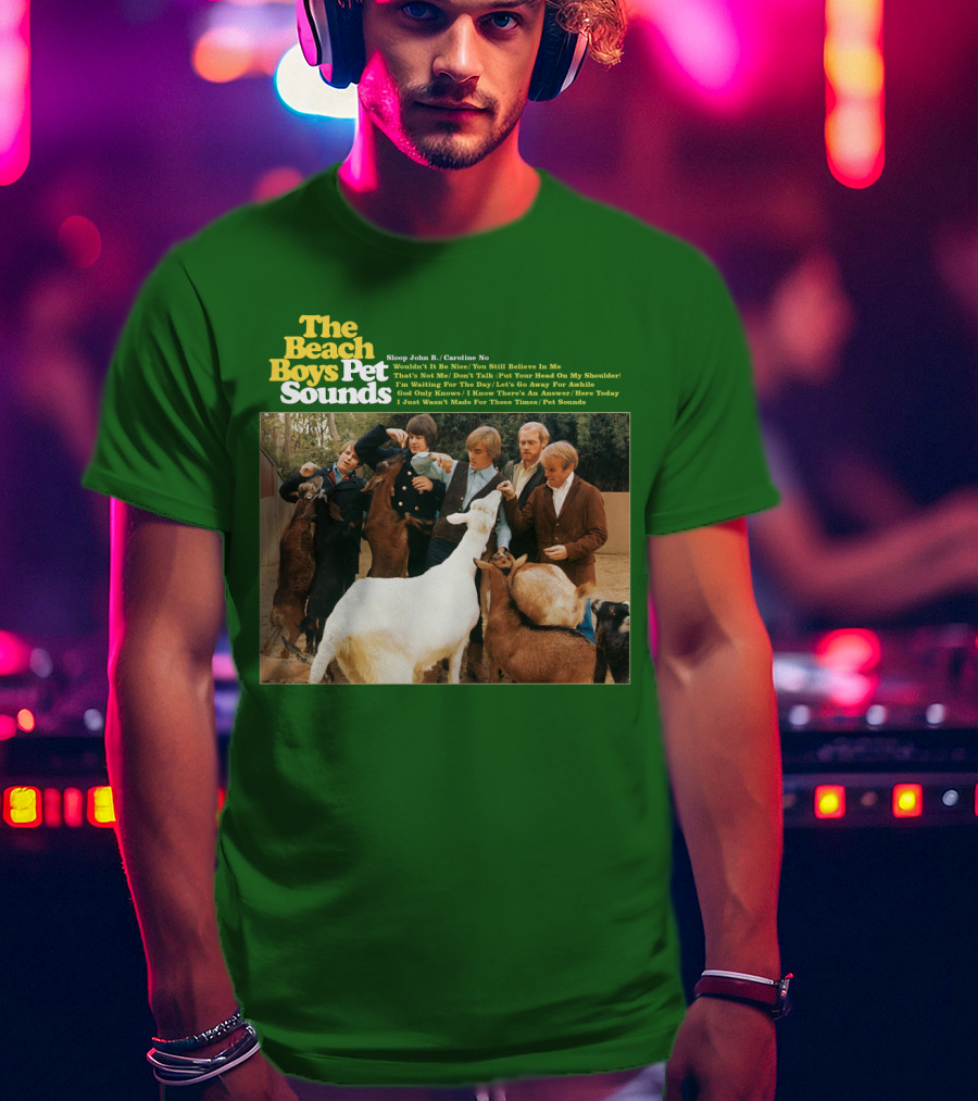 The Beach Boys Pet Sounds Album Cover With Song List And Band Members With Animals T-Shirt