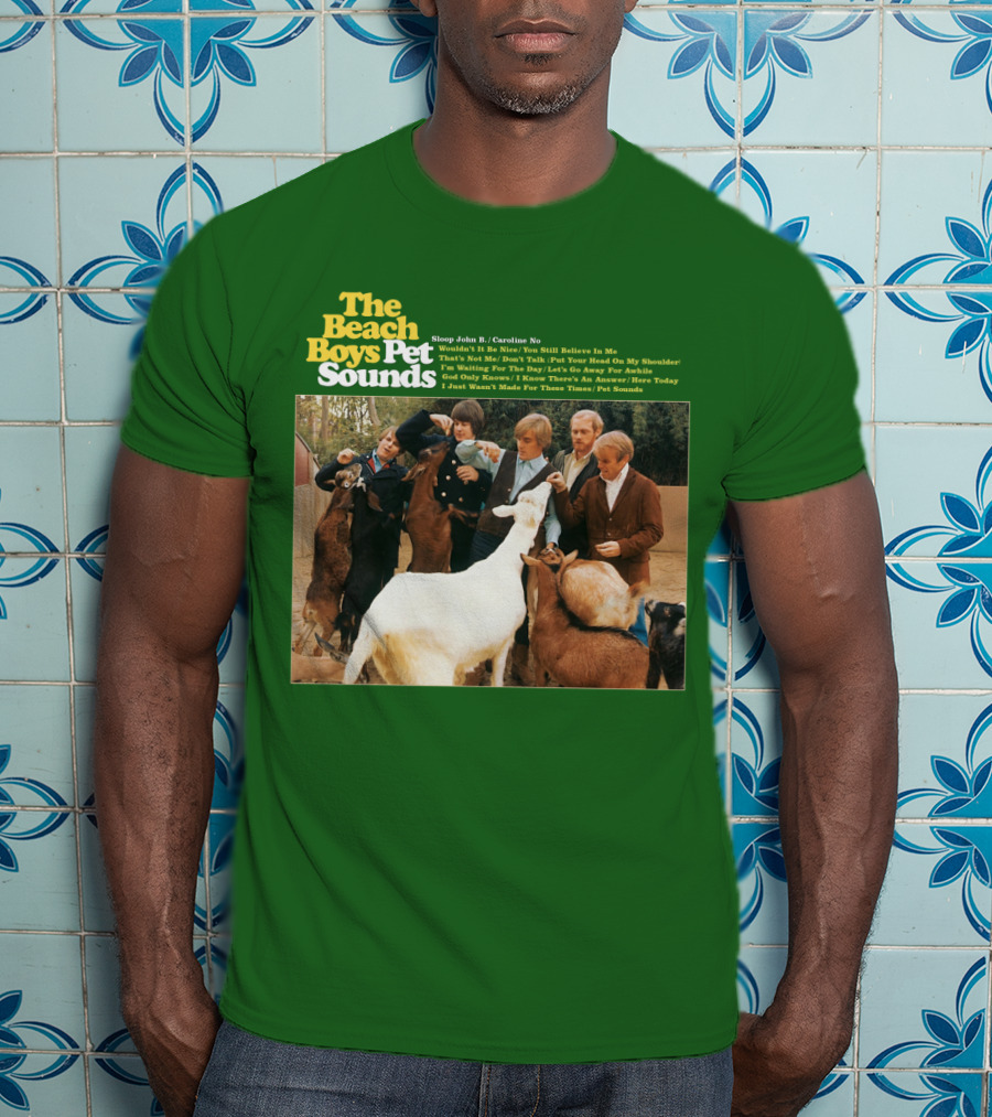 The Beach Boys Pet Sounds Album Cover With Song List And Band Members With Animals T-Shirt