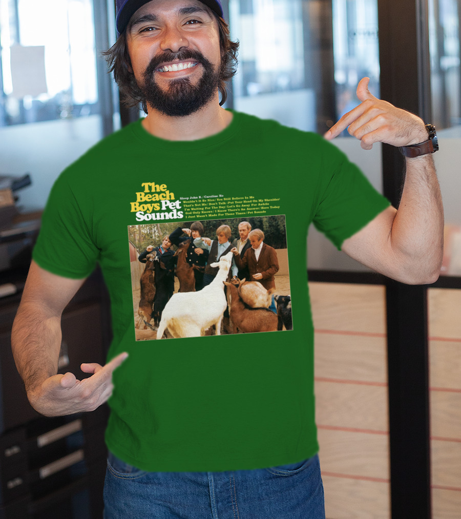 The Beach Boys Pet Sounds Album Cover With Song List And Band Members With Animals T-Shirt