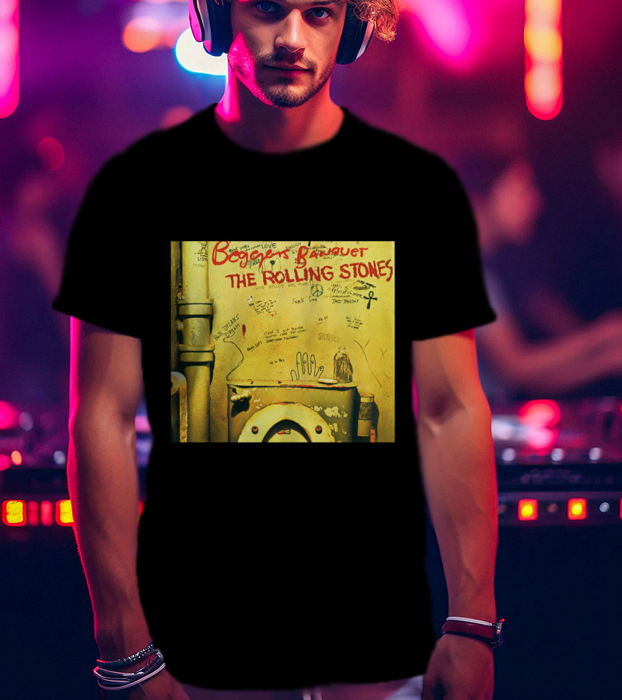 Beggars Banquet The Rolling Stones Graffiti Toilet Cover Art T-Shirt