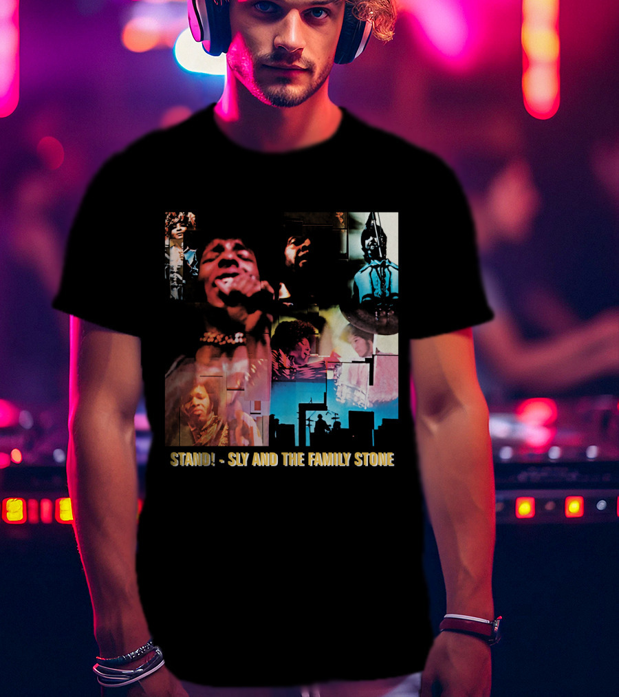 Stand Sly And The Family Stone Vintage Collage T-Shirt