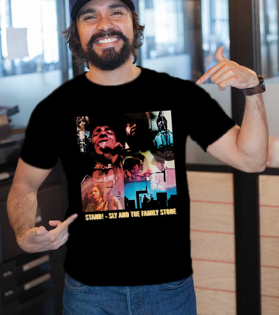 Stand Sly And The Family Stone Vintage Collage T-Shirt
