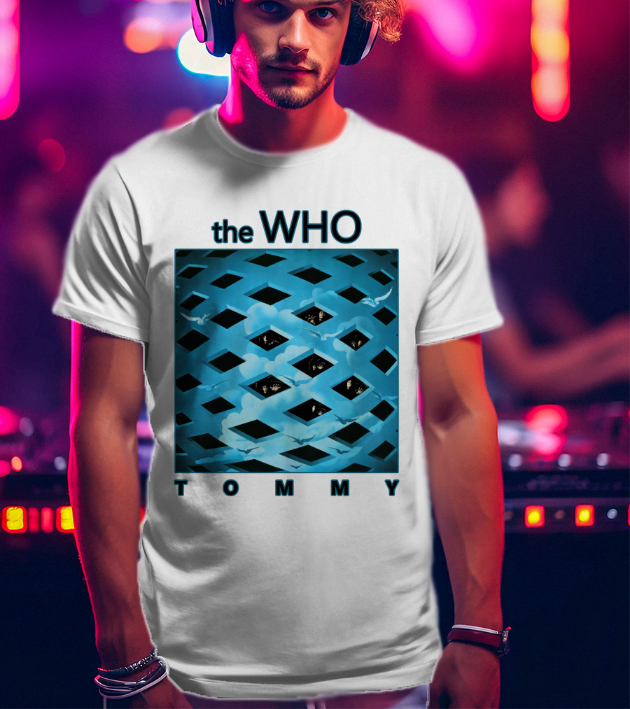 The Who Tommy Album Cover Art Blue Lattice T-Shirt