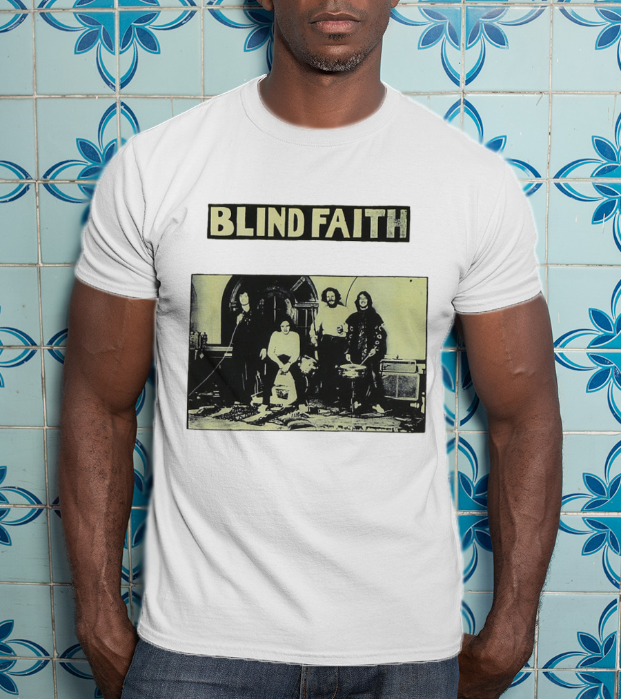 Blind Faith Band Photo Classic Black And White Image T-Shirt