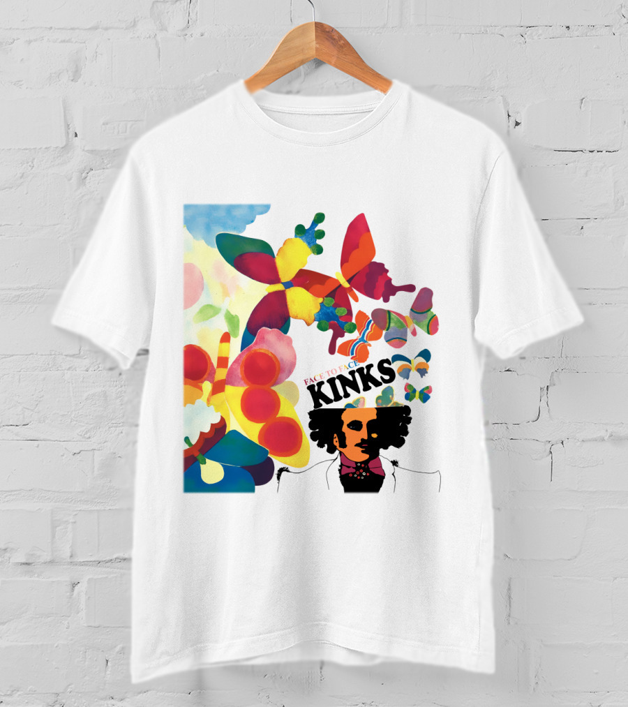 The Kinks Face To Face Colorful Butterflies And Psychedelic T-Shirt