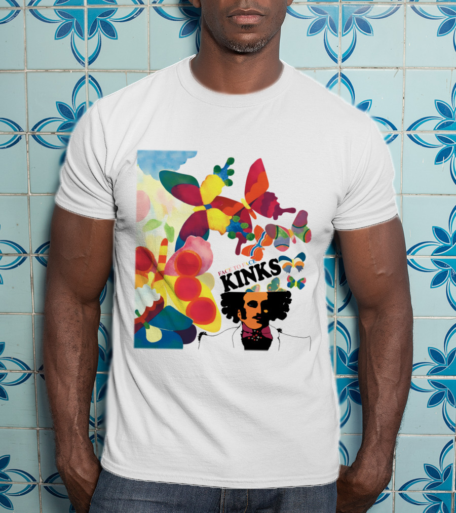 The Kinks Face To Face Colorful Butterflies And Psychedelic T-Shirt