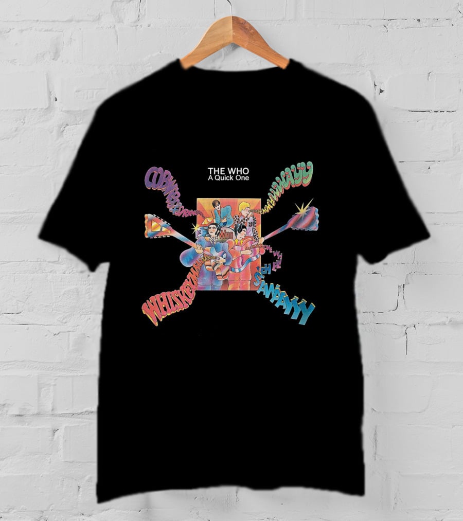 The Who A Quick One Colorful Band Members Cartoon Text Explosion T-Shirt