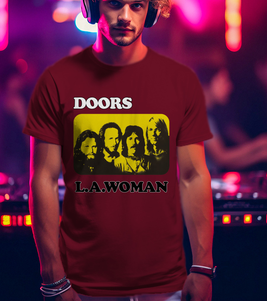 Doors L.A. Woman Album Yellow T-Shirt