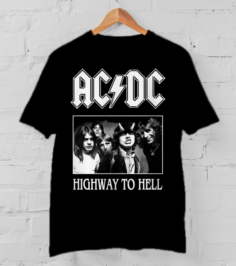 Ac Dc Highway To Hell Band Photo T-Shirt