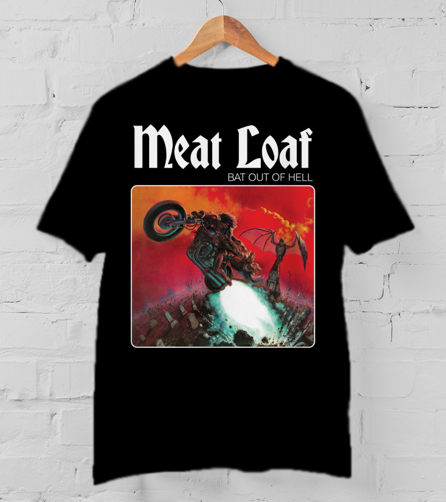 Meat Loaf Bat Out Of Hell Motorcycle And Bat T-Shirt