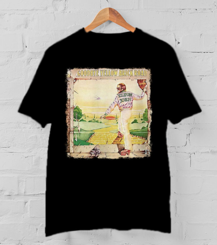 Elton John Goodbye Yellow Brick Road Album Cover T-Shirt