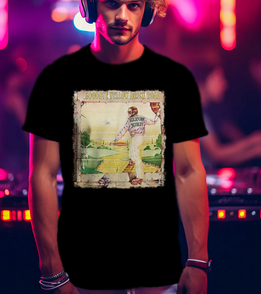 Elton John Goodbye Yellow Brick Road Album Cover T-Shirt