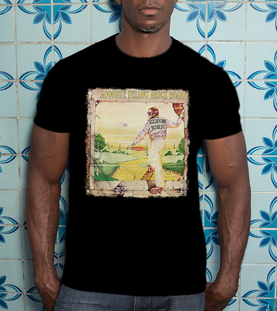 Elton John Goodbye Yellow Brick Road Album Cover T-Shirt