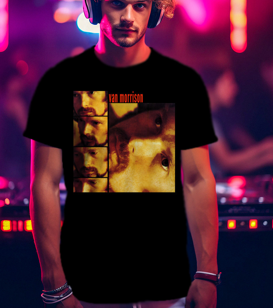 Van Morrison Moondance 1970 Album Cover Multiple Portraits T-Shirt