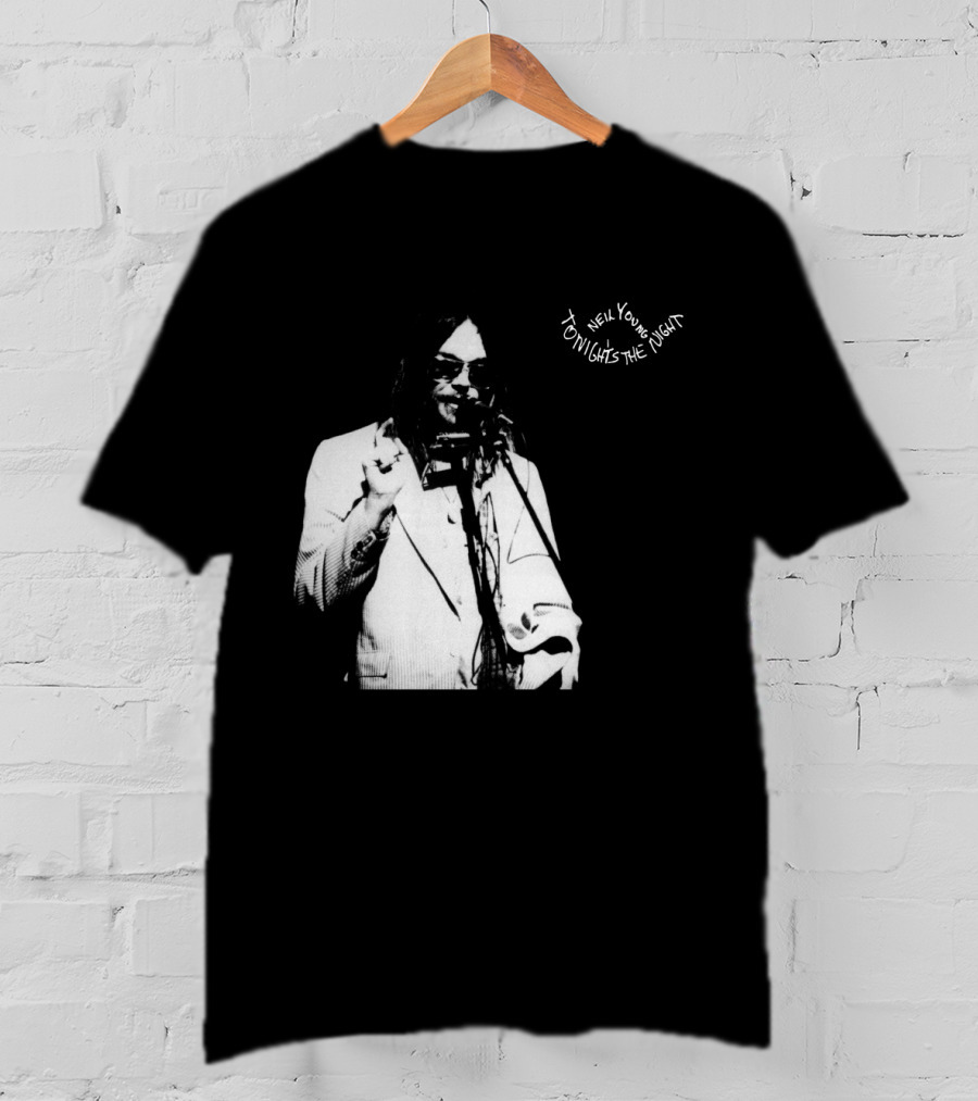 Neil Young Tonight's The Night Black And White Photo T-Shirt