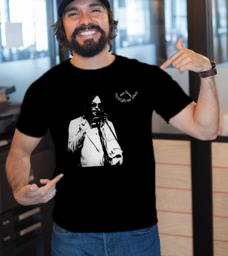 Neil Young Tonight's The Night Black And White Photo T-Shirt