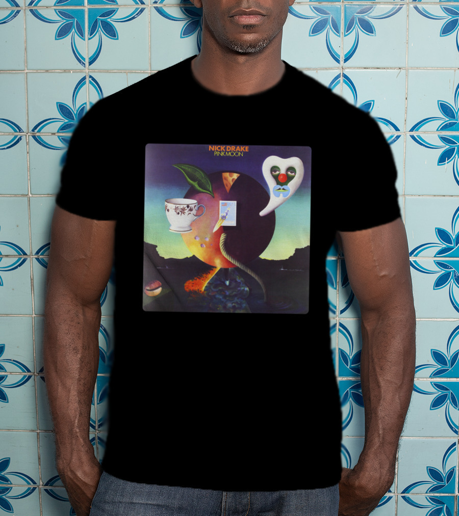 Nick Drake Pink Moon Album Cover Imagery Cup Heart Leaf Painting T-Shirt