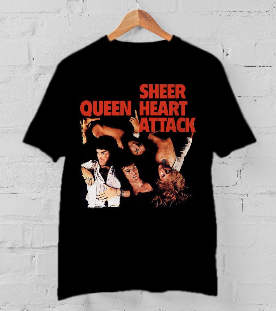 Queen Sheer Heart Attack Classic Rock Band Vintage Album Cover T-Shirt